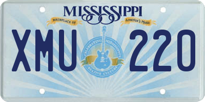 MS license plate XMU220