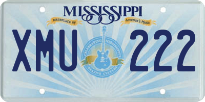 MS license plate XMU222