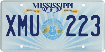 MS license plate XMU223