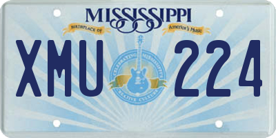 MS license plate XMU224