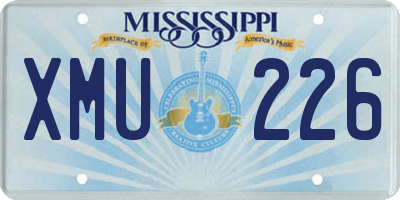 MS license plate XMU226