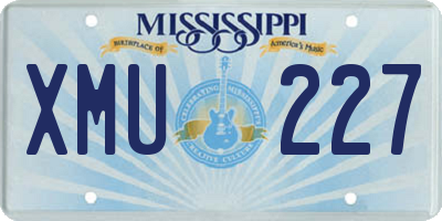MS license plate XMU227