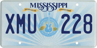 MS license plate XMU228