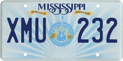 MS license plate XMU232