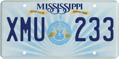 MS license plate XMU233