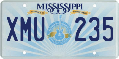 MS license plate XMU235