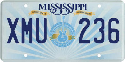 MS license plate XMU236