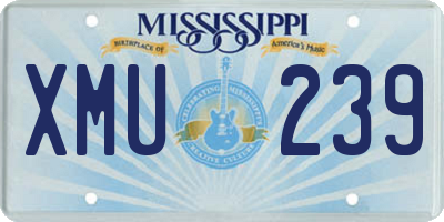 MS license plate XMU239