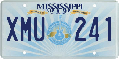 MS license plate XMU241