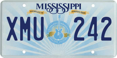 MS license plate XMU242