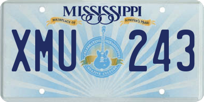 MS license plate XMU243