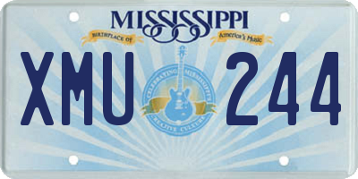MS license plate XMU244