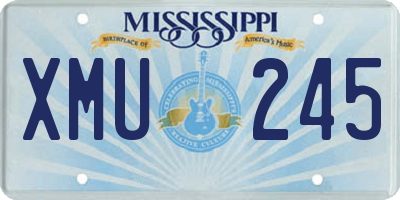 MS license plate XMU245