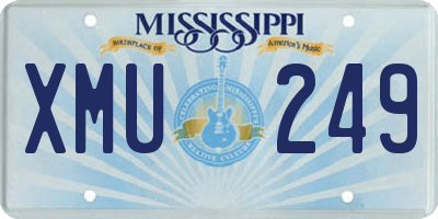 MS license plate XMU249