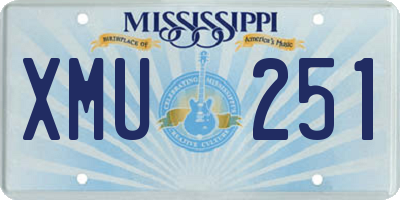 MS license plate XMU251