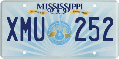 MS license plate XMU252