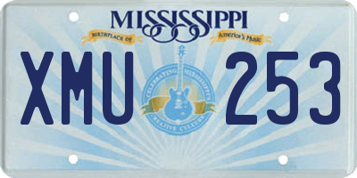 MS license plate XMU253