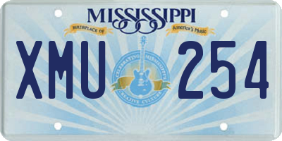 MS license plate XMU254