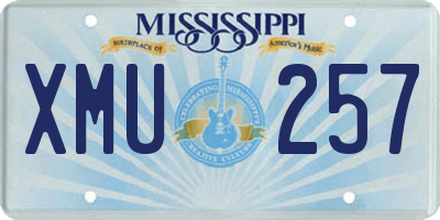 MS license plate XMU257