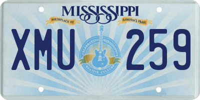 MS license plate XMU259