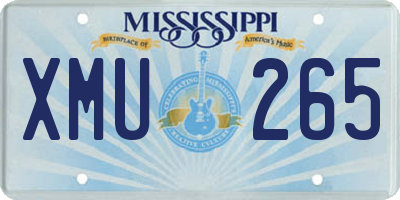 MS license plate XMU265