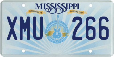 MS license plate XMU266