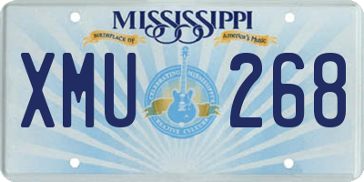 MS license plate XMU268
