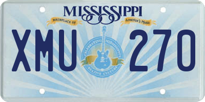 MS license plate XMU270