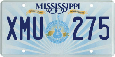 MS license plate XMU275