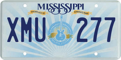 MS license plate XMU277