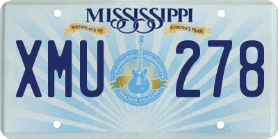 MS license plate XMU278
