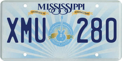 MS license plate XMU280