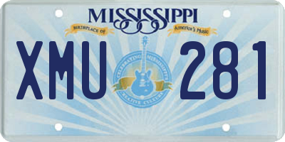 MS license plate XMU281