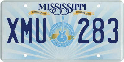 MS license plate XMU283