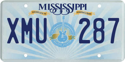 MS license plate XMU287