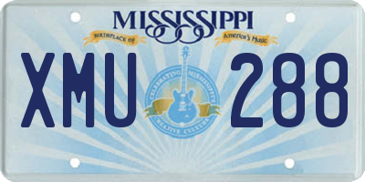 MS license plate XMU288