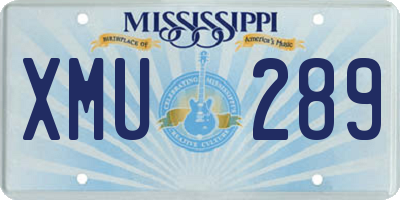MS license plate XMU289