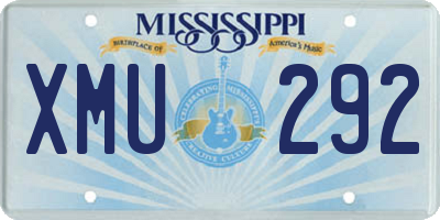 MS license plate XMU292