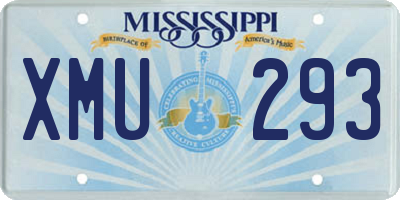 MS license plate XMU293