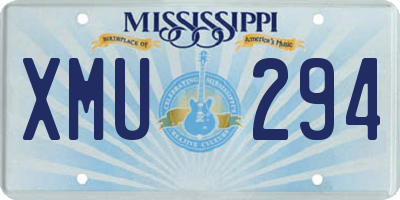 MS license plate XMU294