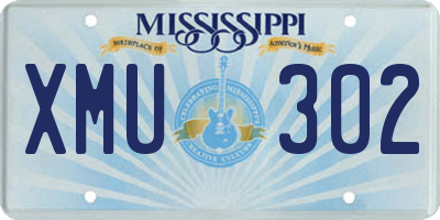 MS license plate XMU302
