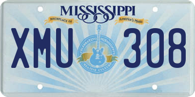 MS license plate XMU308