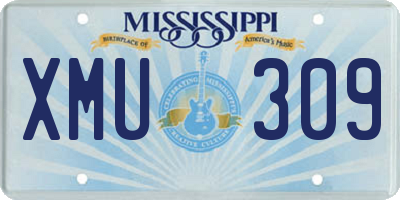 MS license plate XMU309