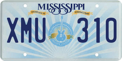 MS license plate XMU310