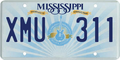 MS license plate XMU311