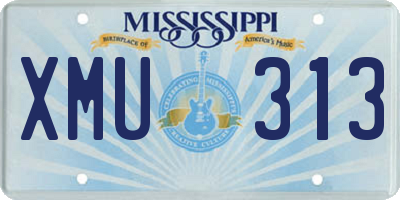 MS license plate XMU313