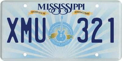 MS license plate XMU321