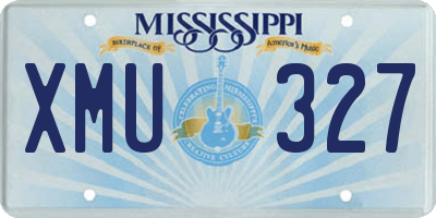 MS license plate XMU327