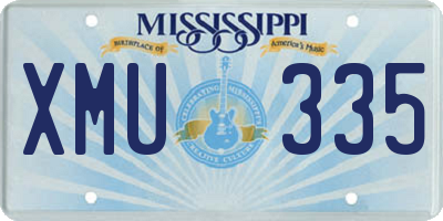 MS license plate XMU335