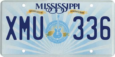 MS license plate XMU336